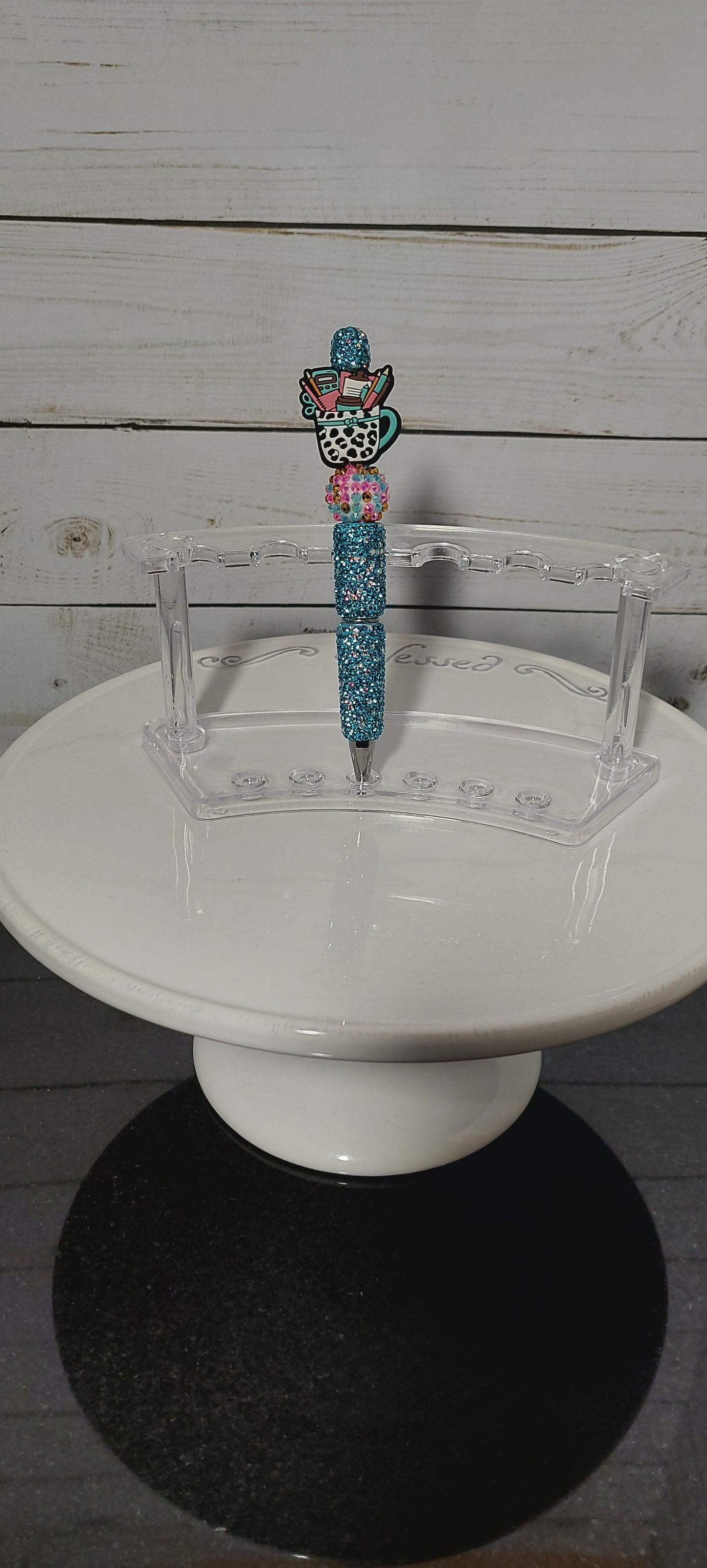 Bling Light Blue Beaded Pen