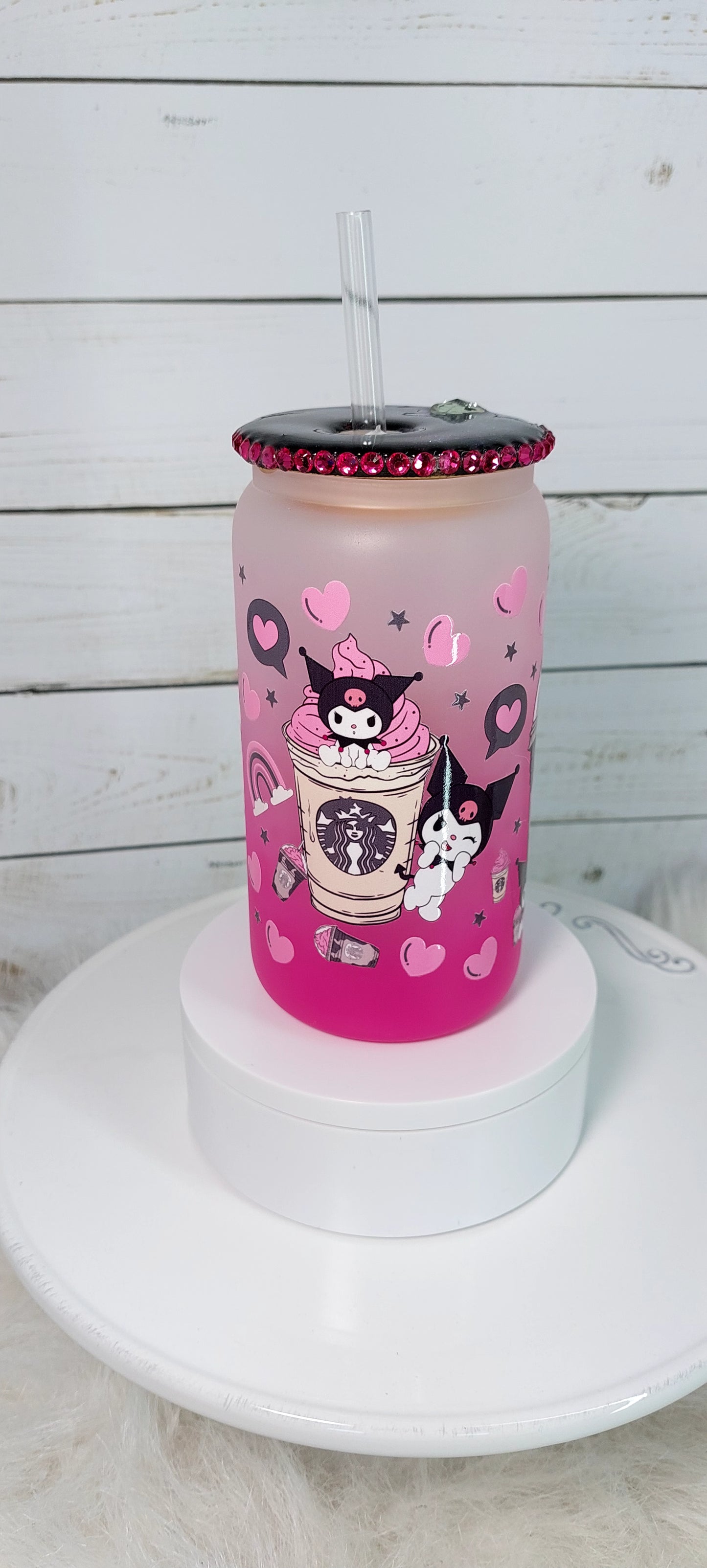 16oz Kuromi Glass Cup