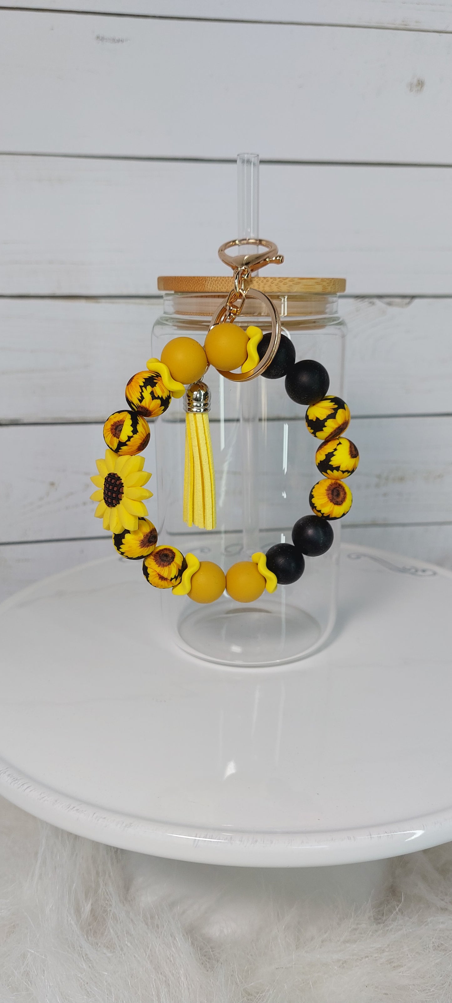 Sunflower Wristlet Keychain