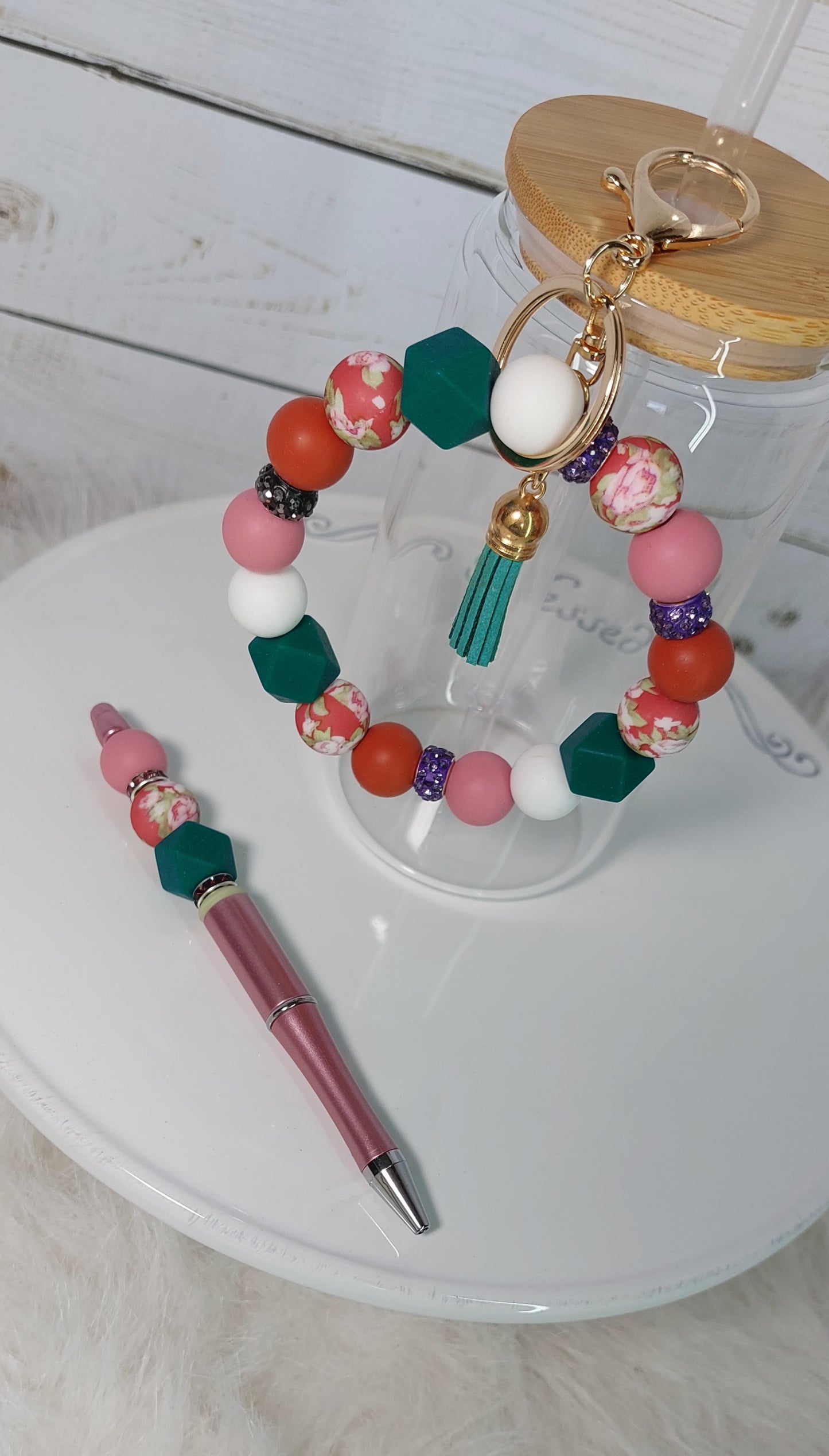 Pink & Green Wristlets & Pens
