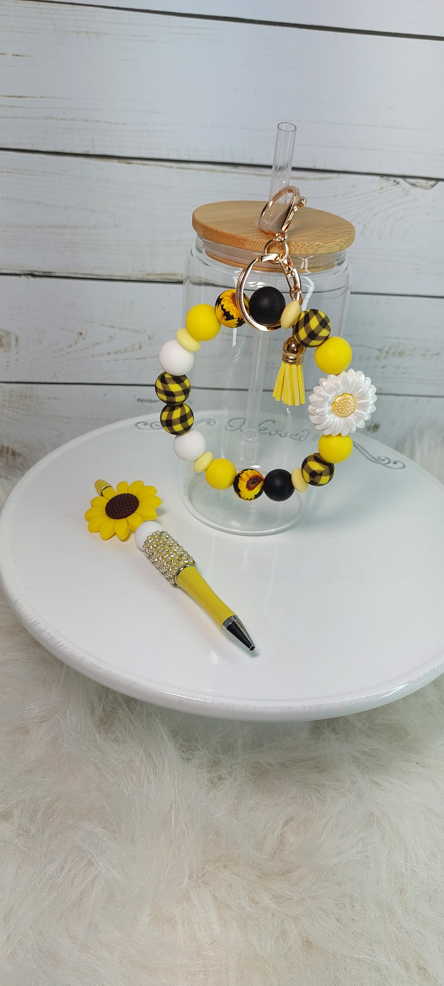 Sunflower Wristlets & Pens Set