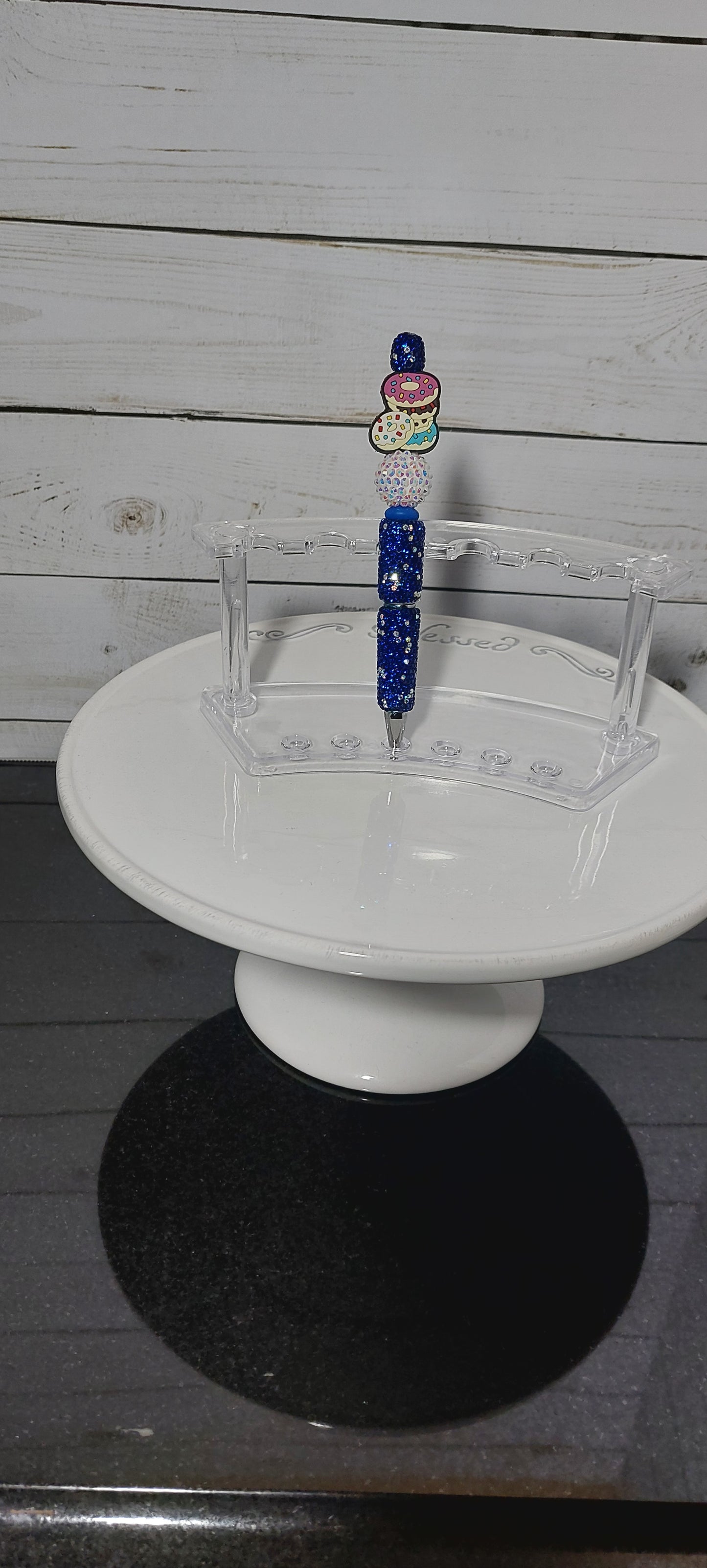 Blingy Blue Beaded Pen