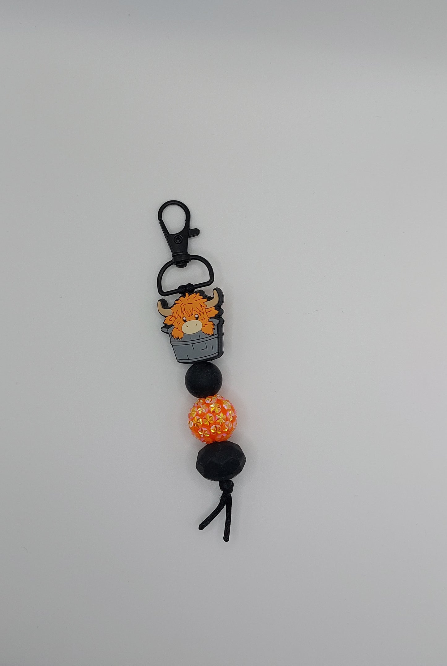 Cow Black & Orange Keychain