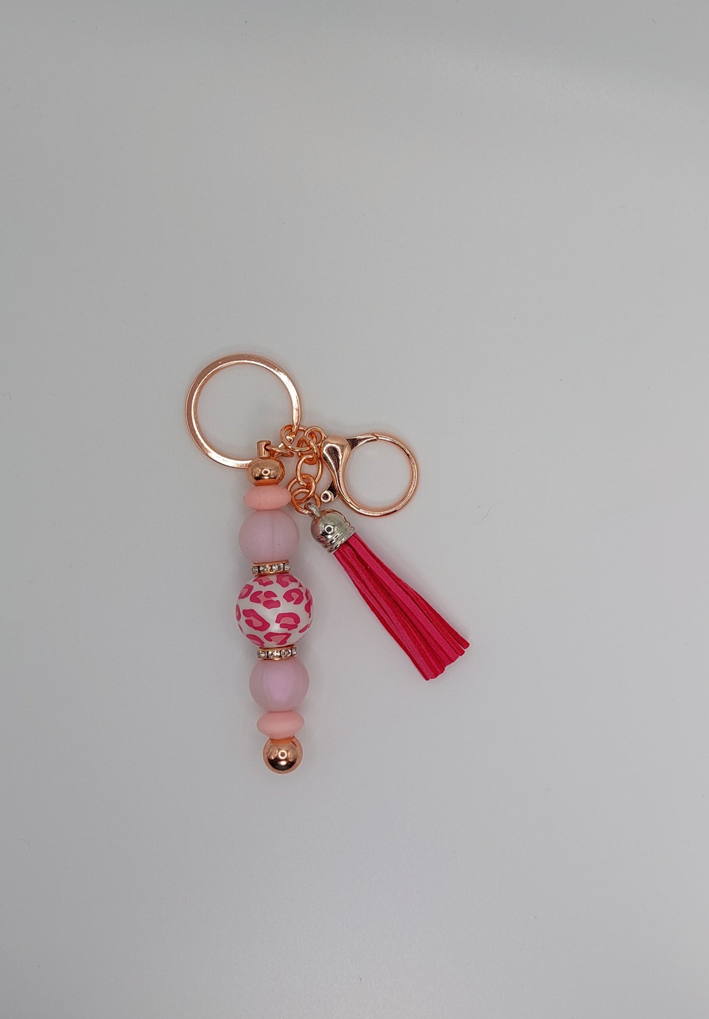 Pink Leopard Keychain