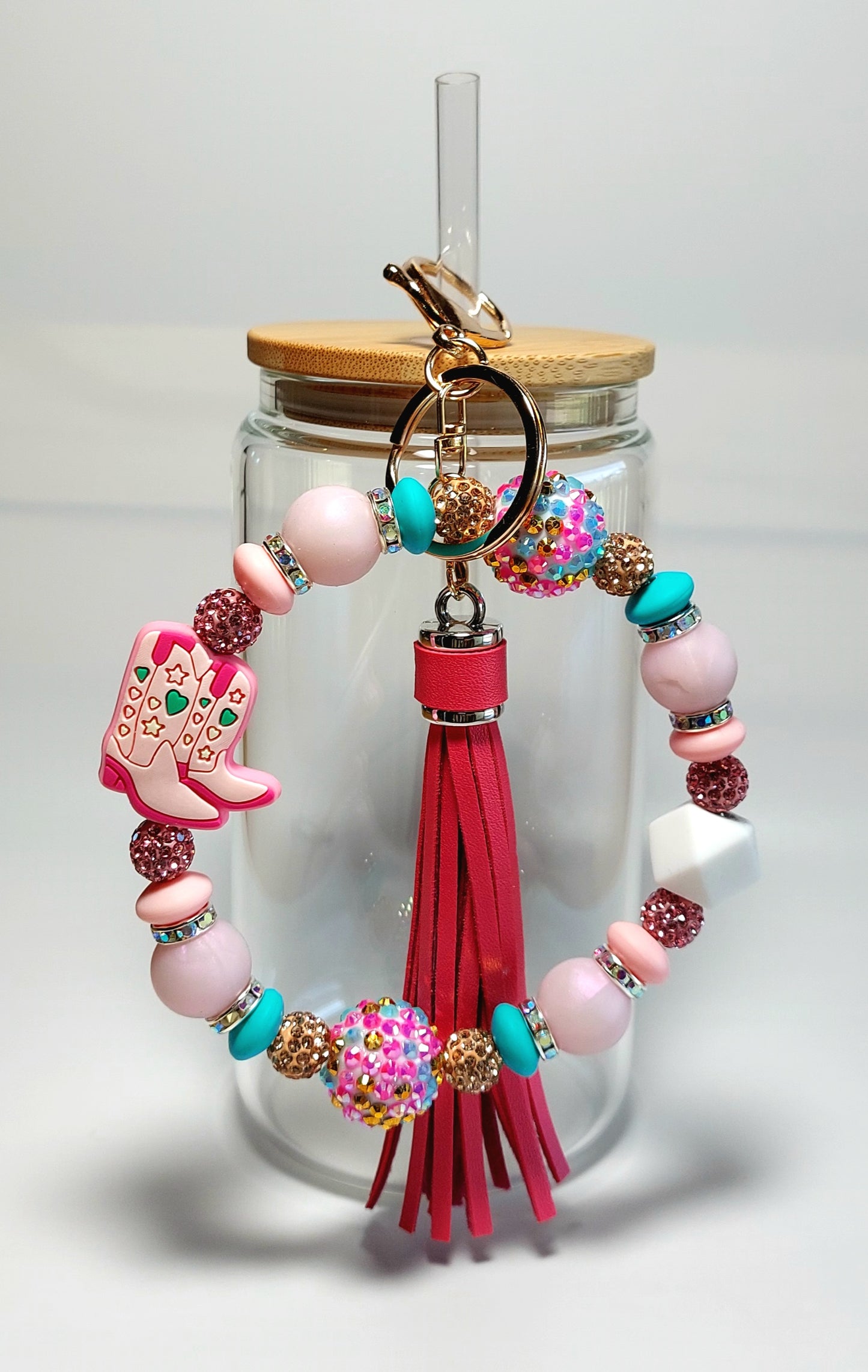 Blinging Pink Cowgirl Wristlet Keychain