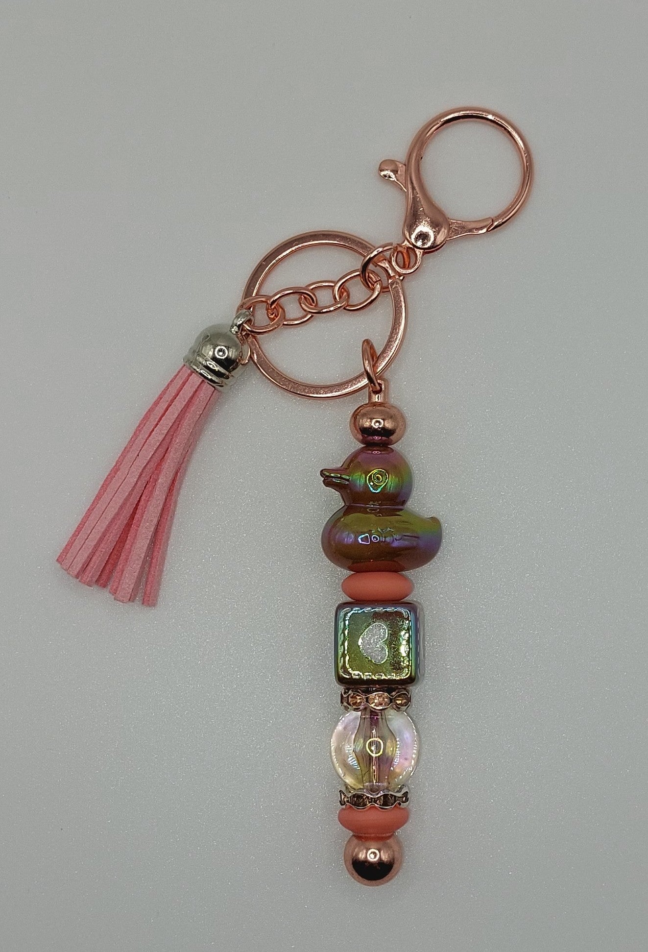 Brown & Pink Ducky Keychain
